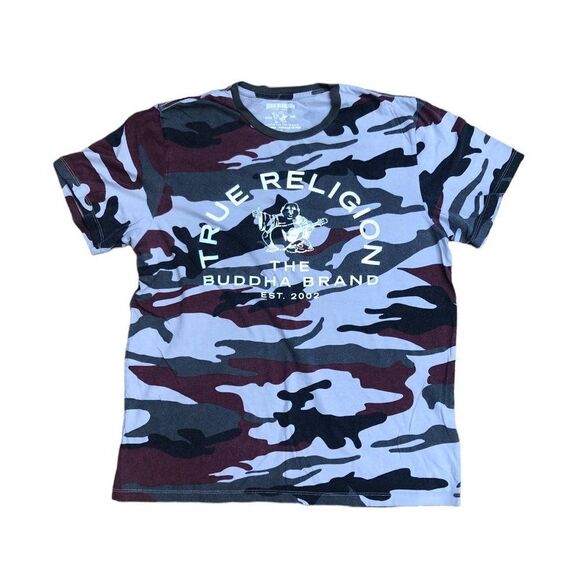 TRUE Religion T Shirt Camo Big Logo Large - Picture 7 of 11